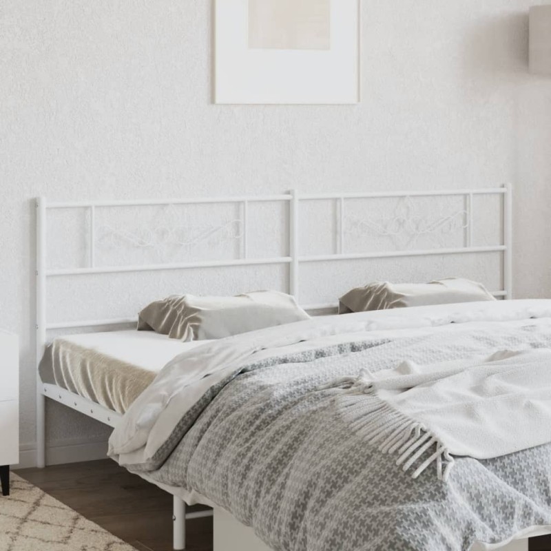vidaXL Cabecero de metal blanco 193 cm