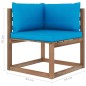 vidaXL Muebles de jardín de palets 7 pzs con cojines madera impregnada vidaXL Muebles de jardín de palets 7 pzs con cojines madera impregnada