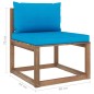 vidaXL Muebles de jardín de palets 7 pzs con cojines madera impregnada vidaXL Muebles de jardín de palets 7 pzs con cojines madera impregnada