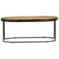 vidaXL Mesa de centro ovalada madera maciza de mango y acero 110 cm vidaXL Mesa de centro ovalada madera maciza de mango y acero 110 cm