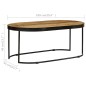 vidaXL Mesa de centro ovalada madera maciza de mango y acero 110 cm vidaXL Mesa de centro ovalada madera maciza de mango y acero 110 cm