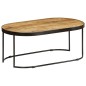 vidaXL Mesa de centro ovalada madera maciza de mango y acero 110 cm vidaXL Mesa de centro ovalada madera maciza de mango y acero 110 cm