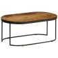 vidaXL Mesa de centro ovalada madera maciza de mango y acero 110 cm vidaXL Mesa de centro ovalada madera maciza de mango y acero 110 cm