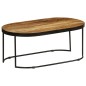 vidaXL Mesa de centro ovalada madera maciza de mango y acero 110 cm vidaXL Mesa de centro ovalada madera maciza de mango y acero 110 cm
