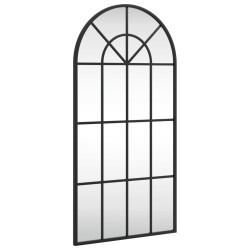vidaXL Espejo de pared arco de hierro negro 40x80 cm
