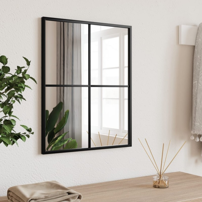 vidaXL Espejo de pared rectangular de hierro negro 40x50 cm vidaXL Espejo de pared rectangular de hierro negro 40x50 cm