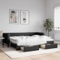vidaXL Sofá cama nido con cajones tela negro 80x200 cm vidaXL Sofá cama nido con cajones tela negro 80x200 cm