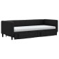 vidaXL Sofá cama nido con cajones tela negro 80x200 cm vidaXL Sofá cama nido con cajones tela negro 80x200 cm