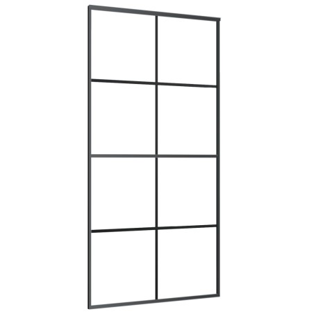 vidaXL Puerta corredera ESG vidrio y aluminio 102,5x205 cm negro