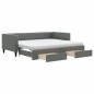 vidaXL Sofá cama nido con cajones tela gris oscuro 90x190 cm vidaXL Sofá cama nido con cajones tela gris oscuro 90x190 cm