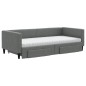 vidaXL Sofá cama nido con cajones tela gris oscuro 90x190 cm vidaXL Sofá cama nido con cajones tela gris oscuro 90x190 cm
