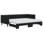 vidaXL Sofá cama nido con colchón terciopelo negro 90x200 cm vidaXL Sofá cama nido con colchón terciopelo negro 90x200 cm
