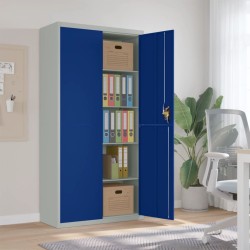 vidaXL Armario archivador de acero gris claro y azul 90x40x180 cm