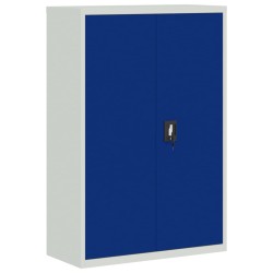 vidaXL Mueble de oficina de metal gris y azul 90x40x140 cm