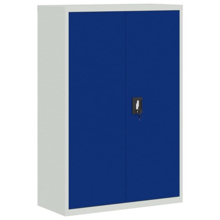 vidaXL Mueble de oficina de metal gris y azul 90x40x140 cm