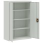 vidaXL Armario de oficina de acero gris 90x40x140 cm  