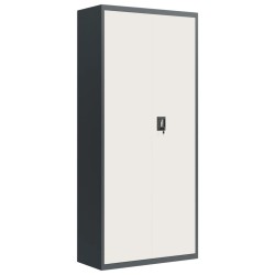 vidaXL Armario archivador de acero gris antracita y blanco 90x40x200cm