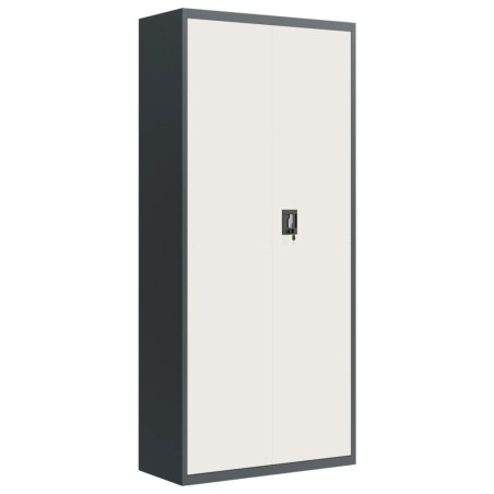 vidaXL Armario archivador de acero gris antracita y blanco 90x40x200cm