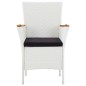 vidaXL Juego de comedor de jardín 5 piezas ratán sintético blanco vidaXL Juego de comedor de jardín 5 piezas ratán sintético blanco