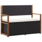 vidaXL Banco de almacenaje ratán sintético madera acacia negro 115 cm vidaXL Banco de almacenaje ratán sintético madera acacia negro 115 cm