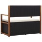 vidaXL Banco de almacenaje ratán sintético madera acacia negro 115 cm vidaXL Banco de almacenaje ratán sintético madera acacia negro 115 cm