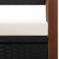 vidaXL Banco de almacenaje ratán sintético madera acacia negro 115 cm vidaXL Banco de almacenaje ratán sintético madera acacia negro 115 cm
