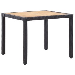 vidaXL Set de comedor de jardín 5 pzas y cojines ratán sintético negro