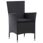 vidaXL Set de comedor de jardín 5 pzas y cojines ratán sintético negro vidaXL Set de comedor de jardín 5 pzas y cojines ratán sintético negro