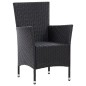 vidaXL Set de comedor de jardín 5 pzas y cojines ratán sintético negro vidaXL Set de comedor de jardín 5 pzas y cojines ratán sintético negro