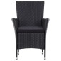vidaXL Set de comedor de jardín 5 pzas y cojines ratán sintético negro vidaXL Set de comedor de jardín 5 pzas y cojines ratán sintético negro