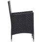 vidaXL Set de comedor de jardín 5 pzas y cojines ratán sintético negro vidaXL Set de comedor de jardín 5 pzas y cojines ratán sintético negro