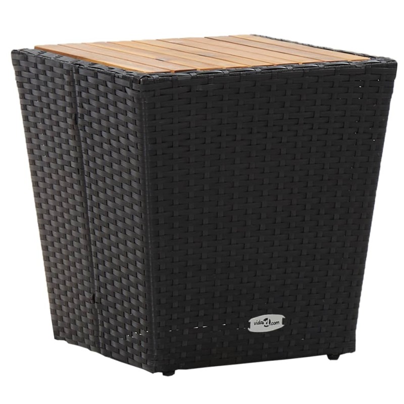 vidaXL Mesa de centro ratán PE y madera maciza acacia 41,5x41,5x43 cm vidaXL Mesa de centro ratán PE y madera maciza acacia 41,5x41,5x43 cm