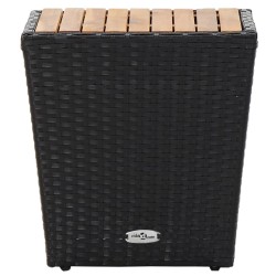 vidaXL Mesa de centro ratán PE y madera maciza acacia 41,5x41,5x43 cm