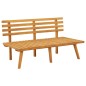 vidaXL Banco de jardín con cojines madera maciza de acacia 115 cm