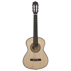 vidaXL Guitarra clásica para principiantes y niños madera tilo 1/2 34"   