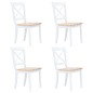 vidaXL Sillas comedor 4 uds madera maciza caucho blanco y madera claro vidaXL Sillas comedor 4 uds madera maciza caucho blanco y madera claro