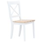 vidaXL Sillas comedor 4 uds madera maciza caucho blanco y madera claro vidaXL Sillas comedor 4 uds madera maciza caucho blanco y madera claro