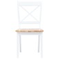 vidaXL Sillas comedor 4 uds madera maciza caucho blanco y madera claro vidaXL Sillas comedor 4 uds madera maciza caucho blanco y madera claro