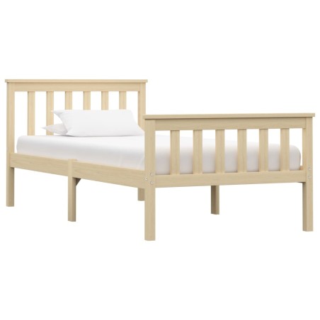 vidaXL Estructura de cama de madera maciza de pino clara 100x200 cm 