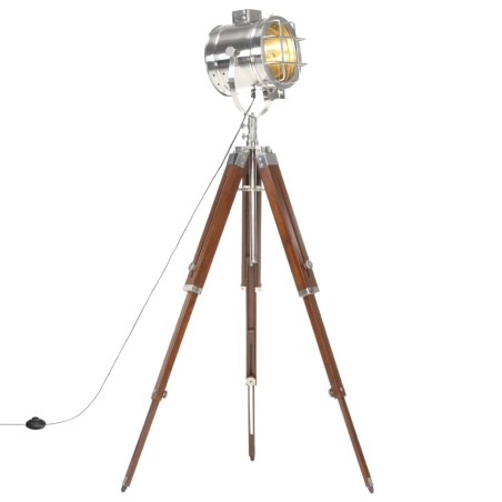 vidaXL Lámpara de suelo con trípode madera maciza de mango 165 cm       