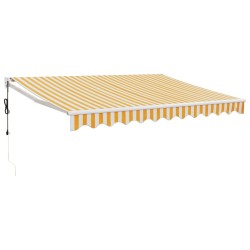 vidaXL Toldo retráctil automático amarillo y blanco 3x2,5 m