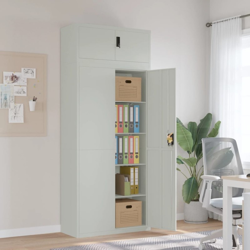 vidaXL Armario archivador de acero gris claro 90x40x220 cm vidaXL Armario archivador de acero gris claro 90x40x220 cm