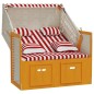 vidaXL Silla Strandkorb con cojines ratán sintético madera rojo blanco vidaXL Silla Strandkorb con cojines ratán sintético madera rojo blanco