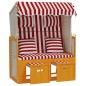 vidaXL Silla Strandkorb con cojines ratán sintético madera rojo blanco vidaXL Silla Strandkorb con cojines ratán sintético madera rojo blanco