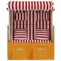 vidaXL Silla Strandkorb con cojines ratán sintético madera rojo blanco vidaXL Silla Strandkorb con cojines ratán sintético madera rojo blanco