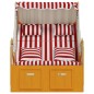 vidaXL Silla Strandkorb con cojines ratán sintético madera rojo blanco vidaXL Silla Strandkorb con cojines ratán sintético madera rojo blanco