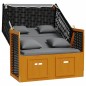 vidaXL Silla Strandkorb cojines ratán sintético madera negro antracita vidaXL Silla Strandkorb cojines ratán sintético madera negro antracita