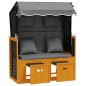 vidaXL Silla Strandkorb cojines ratán sintético madera negro antracita vidaXL Silla Strandkorb cojines ratán sintético madera negro antracita