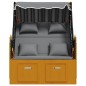 vidaXL Silla Strandkorb cojines ratán sintético madera negro antracita vidaXL Silla Strandkorb cojines ratán sintético madera negro antracita