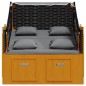 vidaXL Silla Strandkorb cojines ratán sintético madera negro antracita vidaXL Silla Strandkorb cojines ratán sintético madera negro antracita